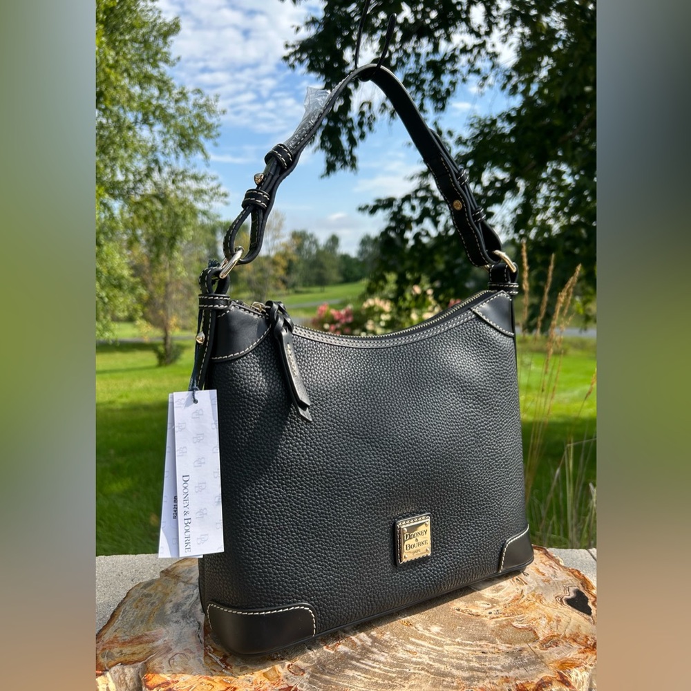 Dooney & Bourke Black Pebble Grain Hobo NWT - Picture 15 of 16
